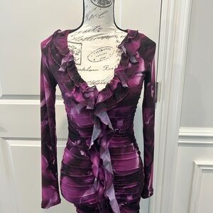 Oh Polly Purple Floral Dress